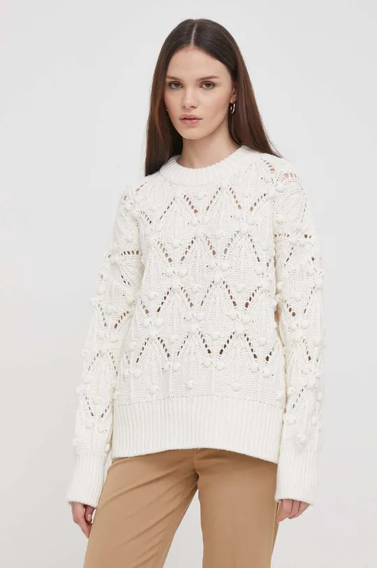 bézs Barbour gyapjúkeverék pulóver