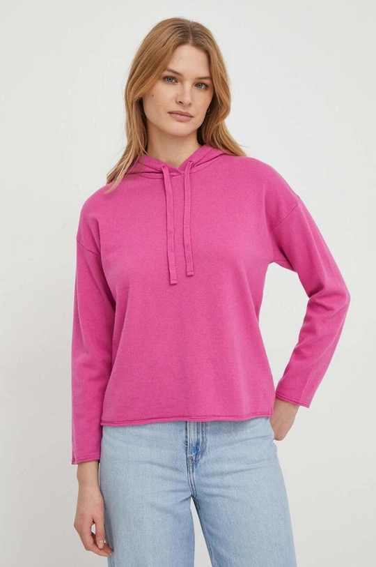 United Colors of Benetton sweter z domieszką wełny różowy