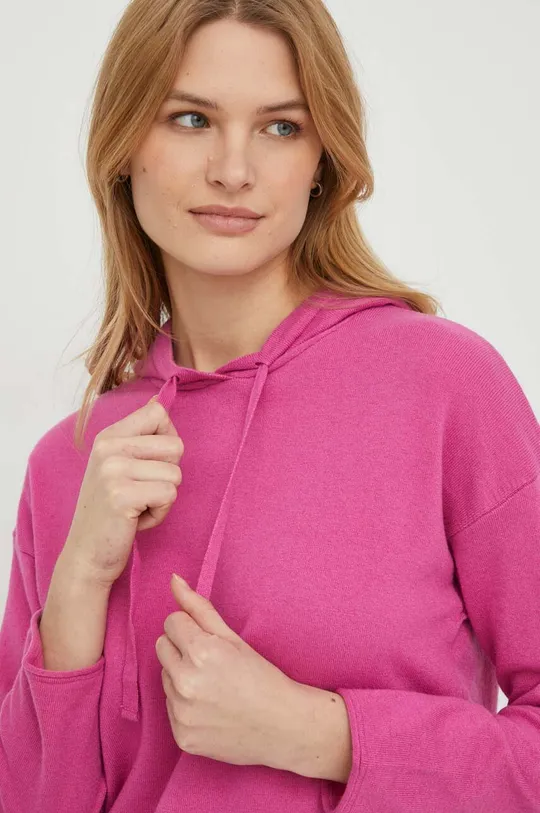 różowy United Colors of Benetton sweter z domieszką wełny