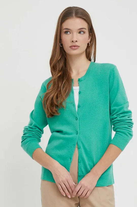 зелений Вовняний кардиган United Colors of Benetton Жіночий