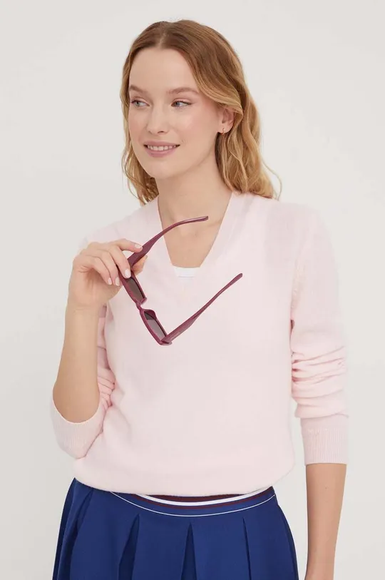 roza Vuneni pulover United Colors of Benetton Ženski