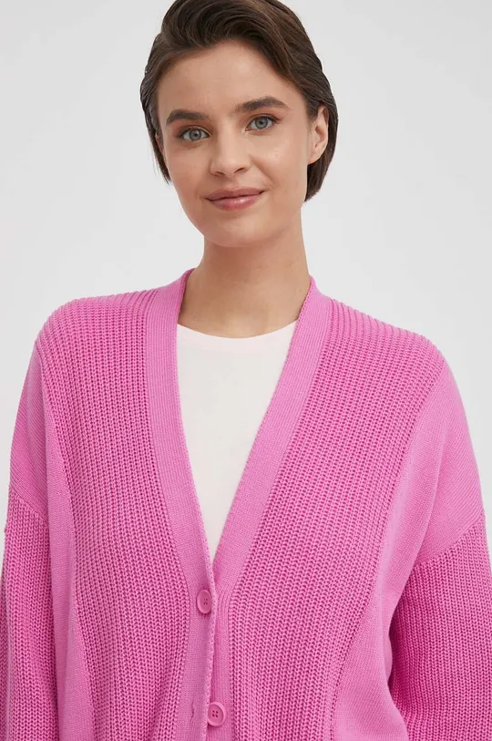 rosa United Colors of Benetton cardigan in cotone