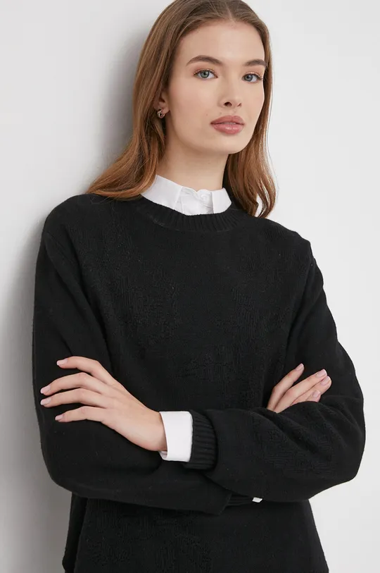 fekete United Colors of Benetton gyapjúkeverék pulóver Női