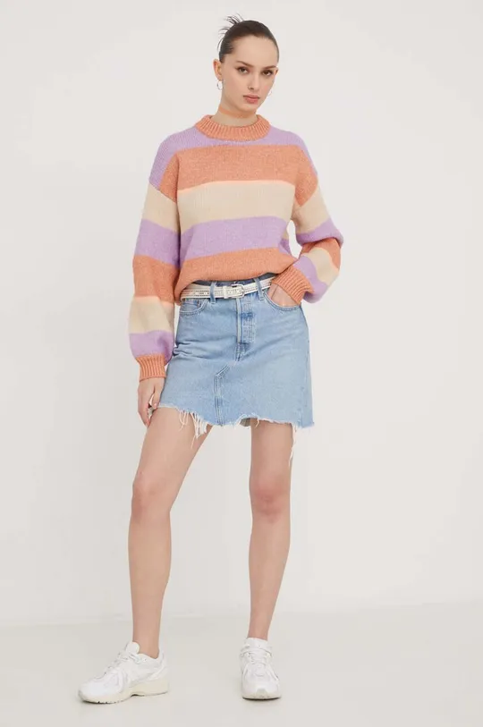 Roxy sweter z domieszką wełny multicolor