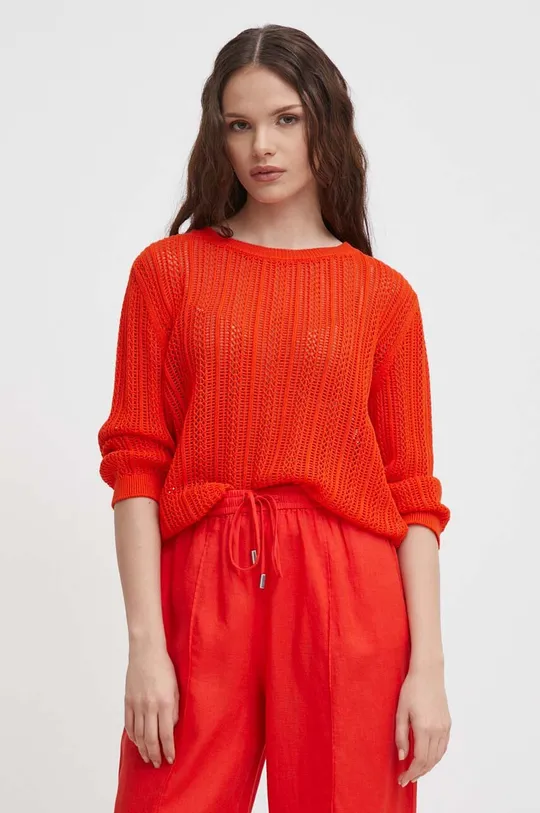 оранжевый Хлопковый свитер United Colors of Benetton