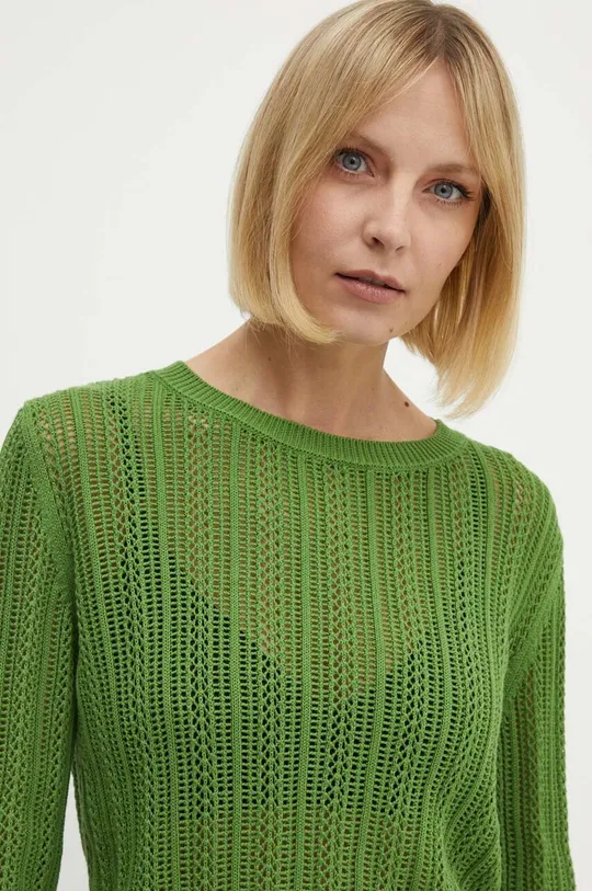 zielony United Colors of Benetton sweter bawełniany