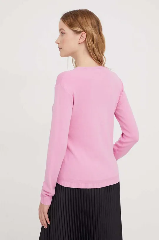 Βαμβακερό πουλόβερ United Colors of Benetton ροζ