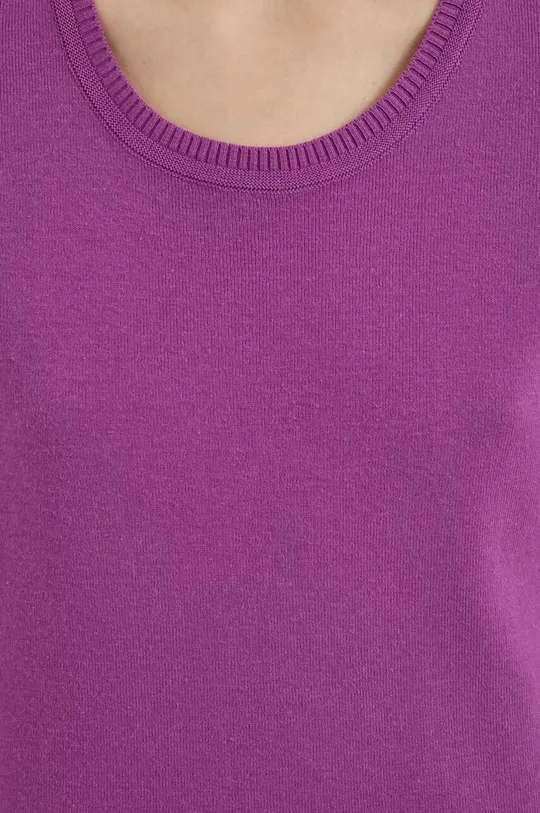 ljubičasta Pamučni pulover United Colors of Benetton