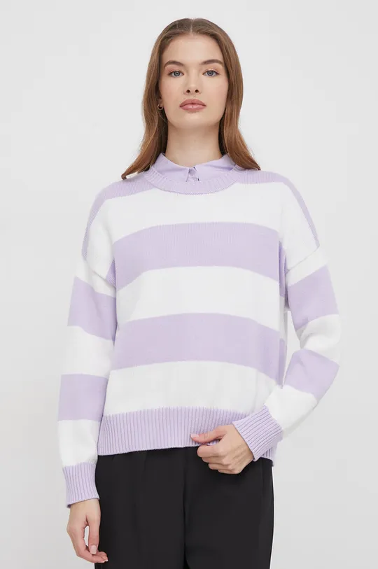 vijolična Bombažen pulover United Colors of Benetton Ženski