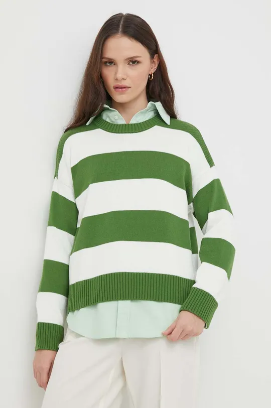 zelena Pamučni pulover United Colors of Benetton Ženski
