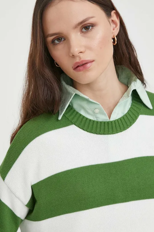 zielony United Colors of Benetton sweter bawełniany