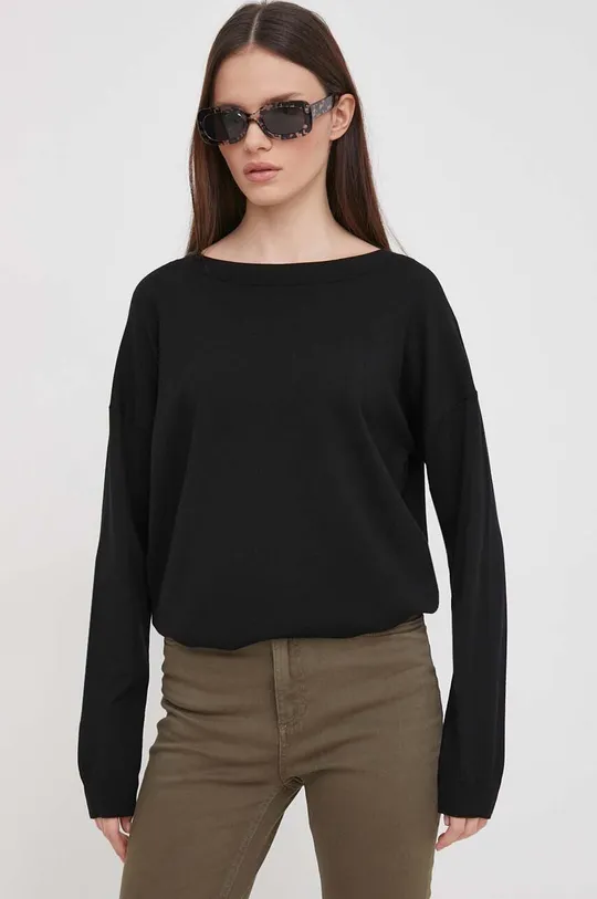 fekete Sisley pulóver