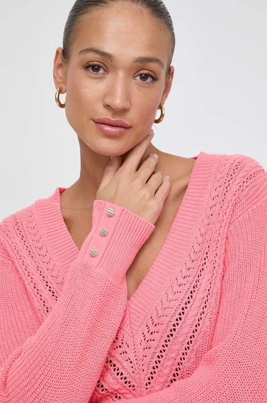 rózsaszín Morgan pamut pulóver