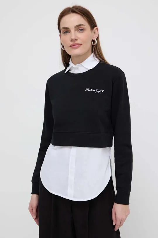 Karl Lagerfeld bluza z koszulą czarny