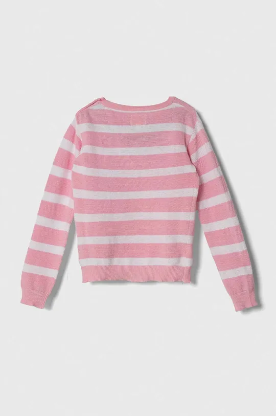 Дитячий бавовняний светр Guess рожевий