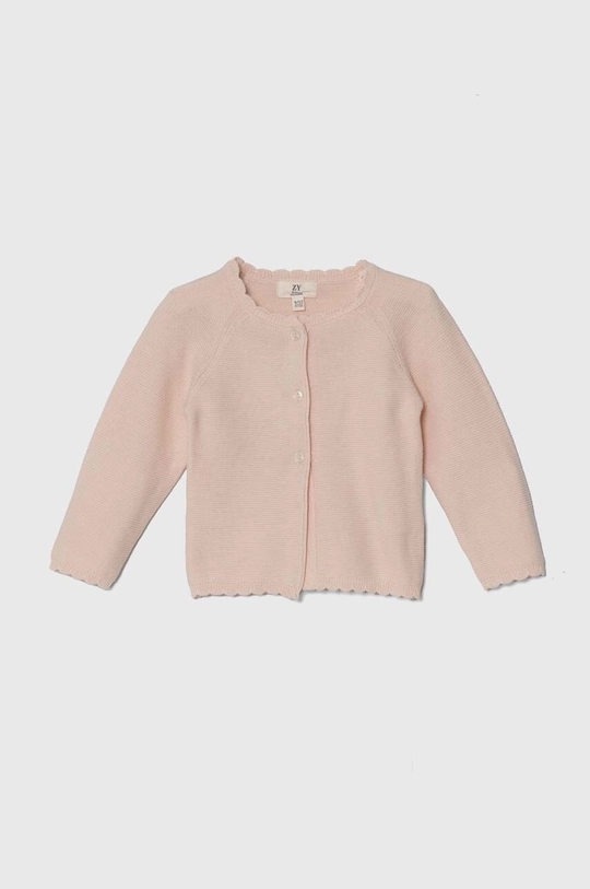 rosa zippy cardigan in cotone per neonati Ragazze