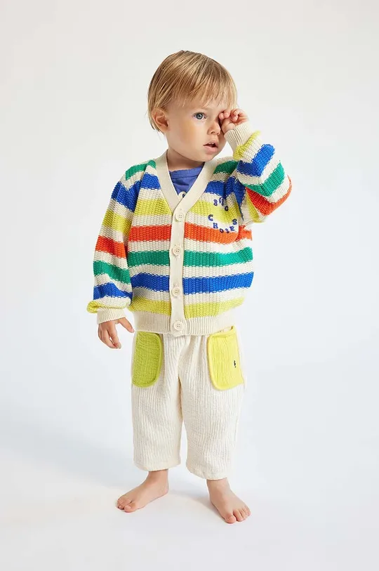 multicolore Bobo Choses cardigan in cotone per neonati Bambini