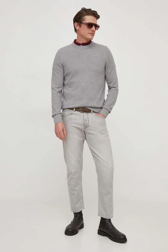 BOSS maglione in cotone grigio