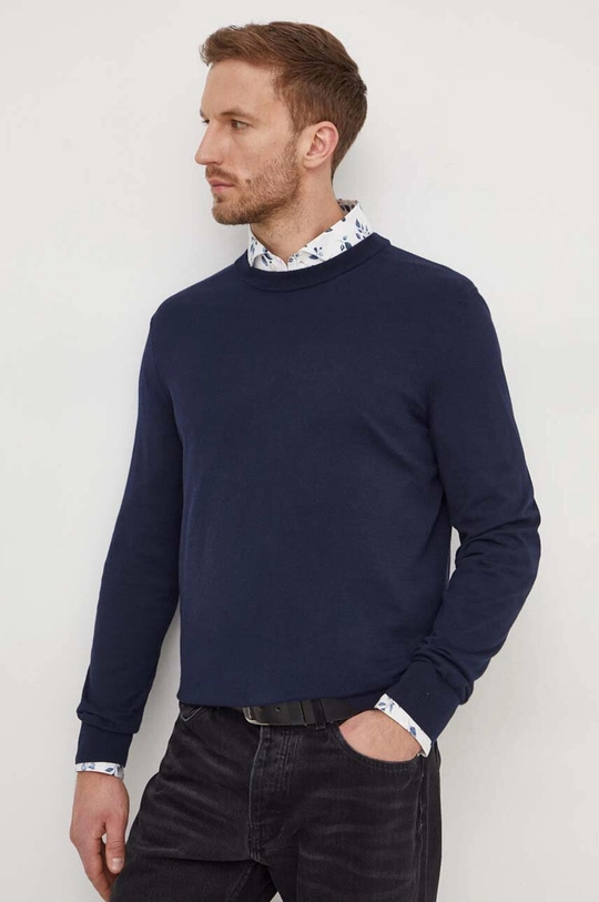 blu navy BOSS maglione in cotone Uomo