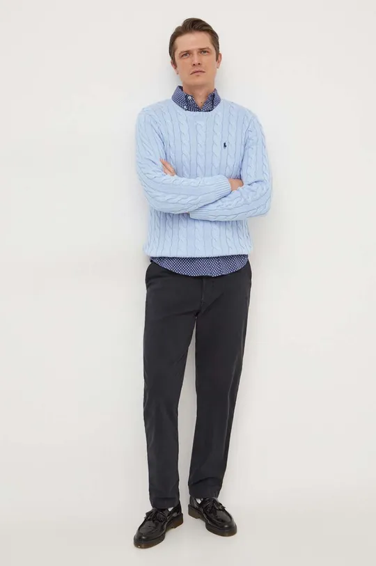 Polo Ralph Lauren pamut pulóver kék