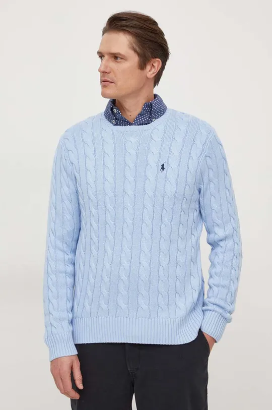 modra Bombažen pulover Polo Ralph Lauren