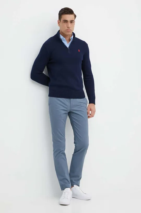 Бавовняний светр Polo Ralph Lauren темно-синій