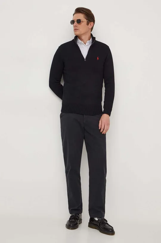 Polo Ralph Lauren pamut pulóver fekete