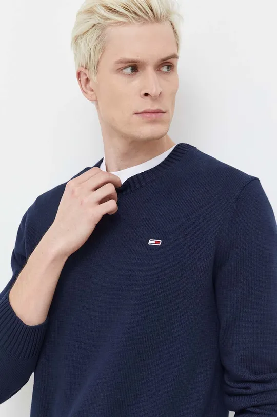 blu navy Tommy Jeans maglione in cotone Uomo