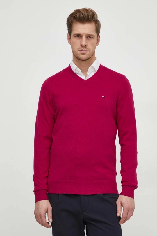 granata Tommy Hilfiger maglione in cotone Uomo