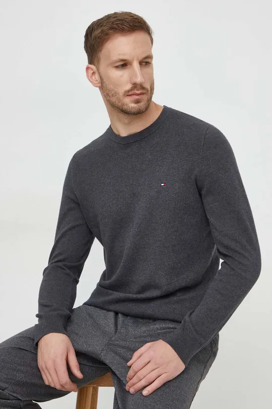 grigio Tommy Hilfiger maglione in cotone Uomo