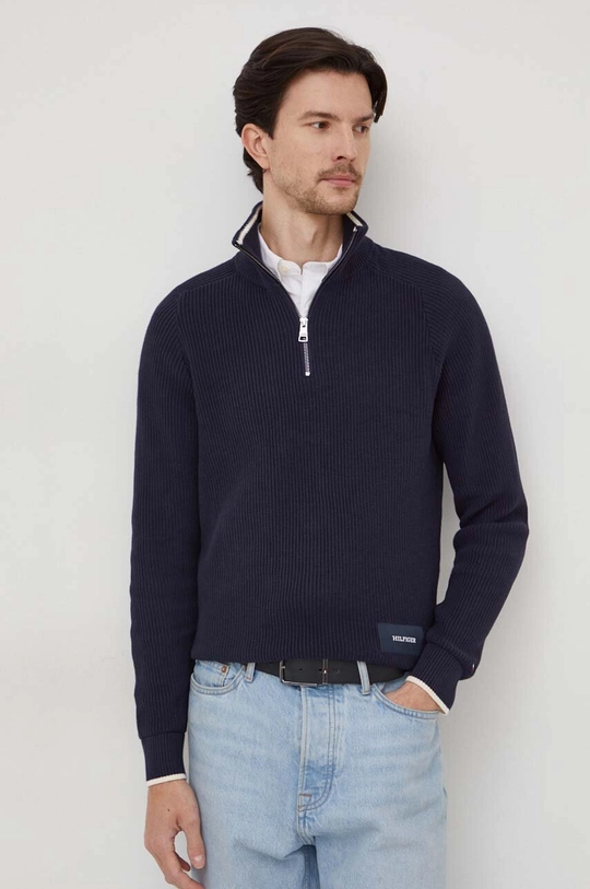 granatowy Tommy Hilfiger sweter bawełniany