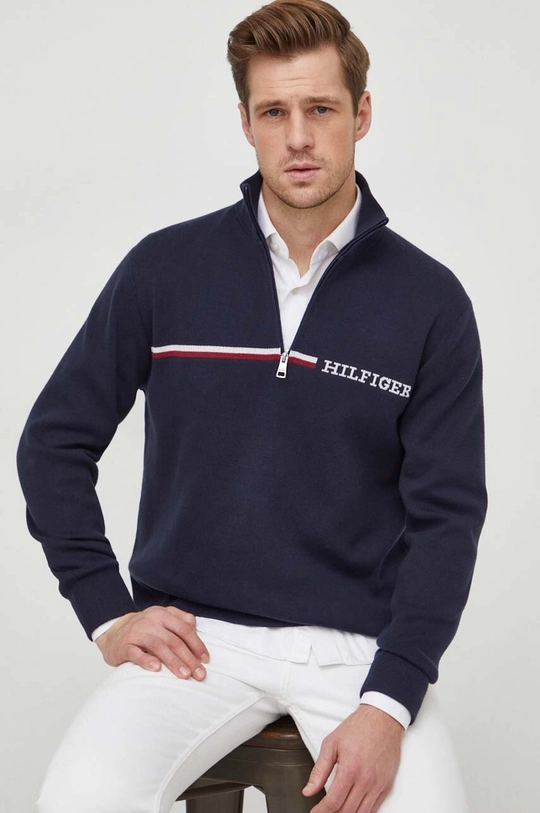 granatowy Tommy Hilfiger sweter Męski