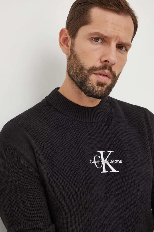 czarny Calvin Klein Jeans sweter bawełniany