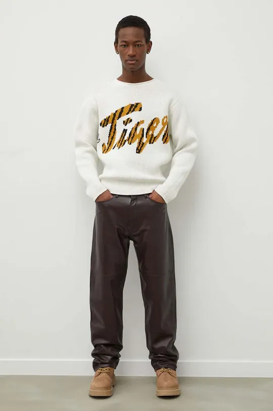 Tiger Of Sweden sweter z domieszką wełny Bobi beżowy