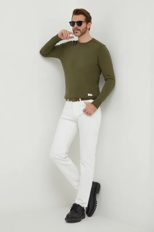 zielony Pepe Jeans sweter bawełniany Męski