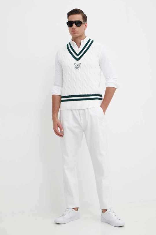 Polo Ralph Lauren gilè in cotone The Championships Wimbledon multicolore