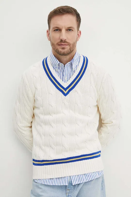 beżowy Polo Ralph Lauren sweter bawełniany