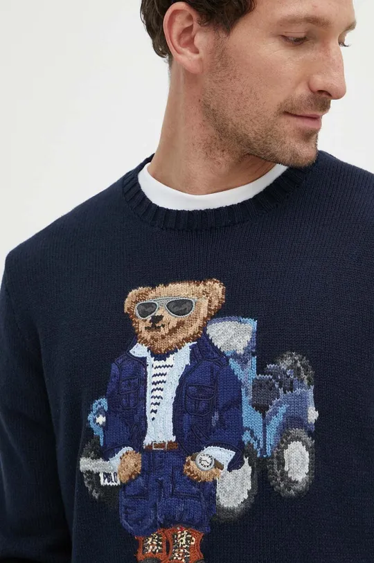 tmavomodrá Bavlnený sveter Polo Ralph Lauren Pánsky
