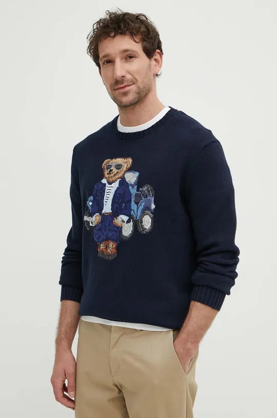 Bombažen pulover Polo Ralph Lauren Glavni material: 100 % Bombaž Nalepka: 97 % Bombaž, 2 % Drugi material, 1 % Volna