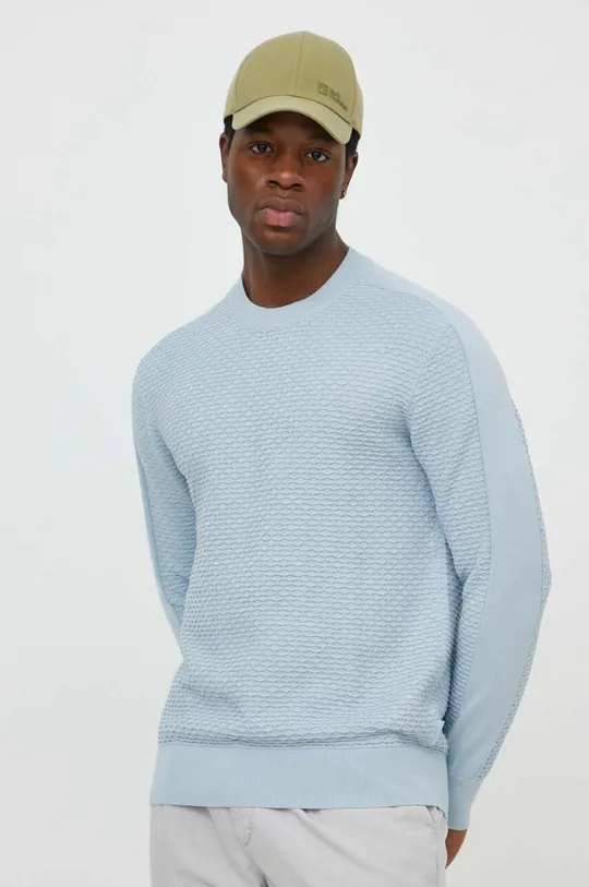 niebieski Armani Exchange sweter bawełniany Męski