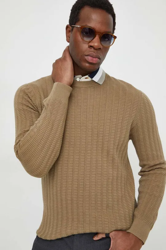 beżowy Barbour sweter bawełniany
