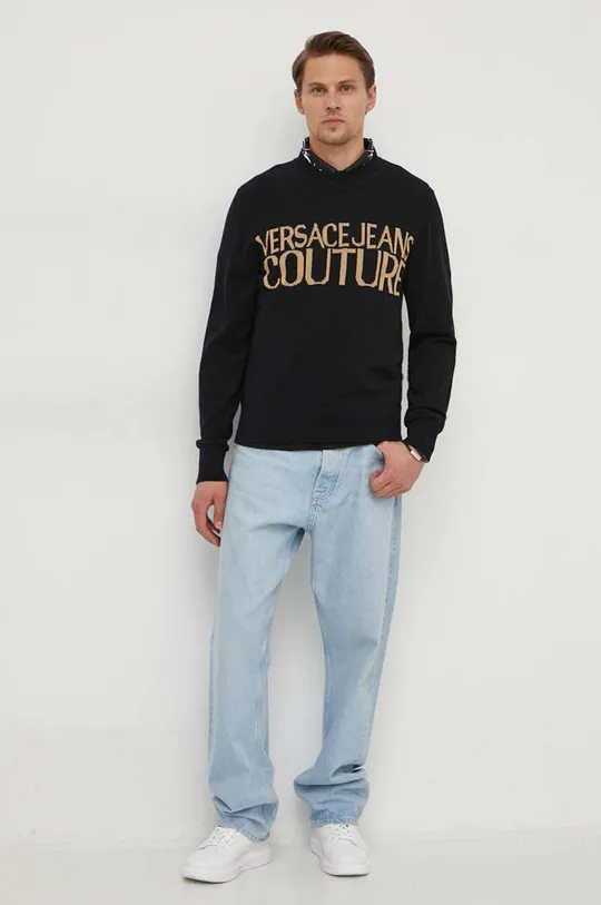 Versace Jeans Couture sweter z domieszką kaszmiru czarny