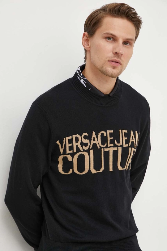 črna Pulover s primesjo kašmirja Versace Jeans Couture