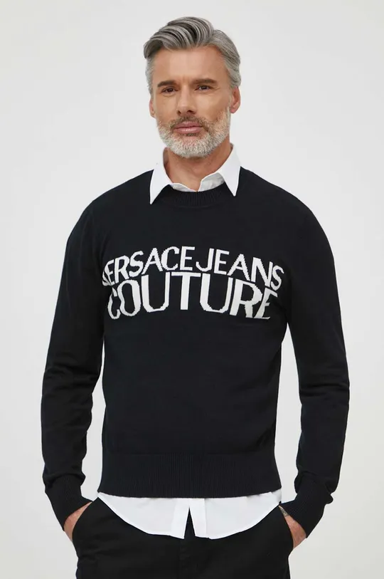 čierna Sveter s prímesou kašmíru Versace Jeans Couture Pánsky