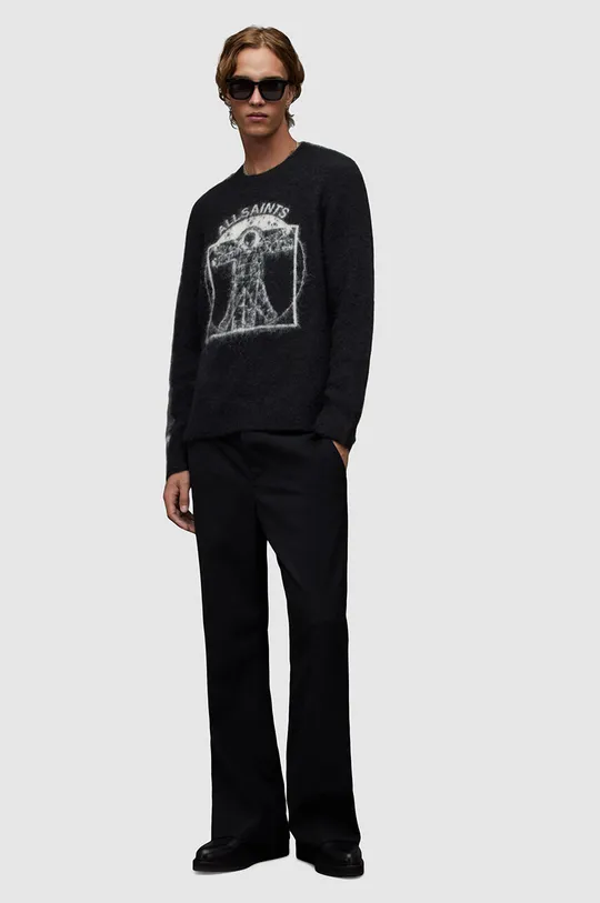 czarny AllSaints sweter z wełną Insignia