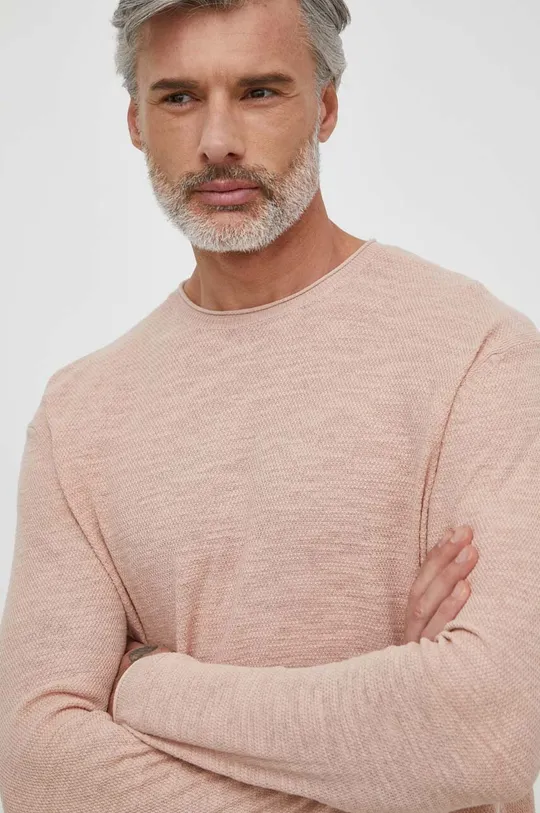 rosa United Colors of Benetton maglione con aggiunta di lino