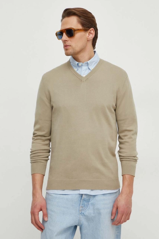 beige United Colors of Benetton maglione in cotone Uomo