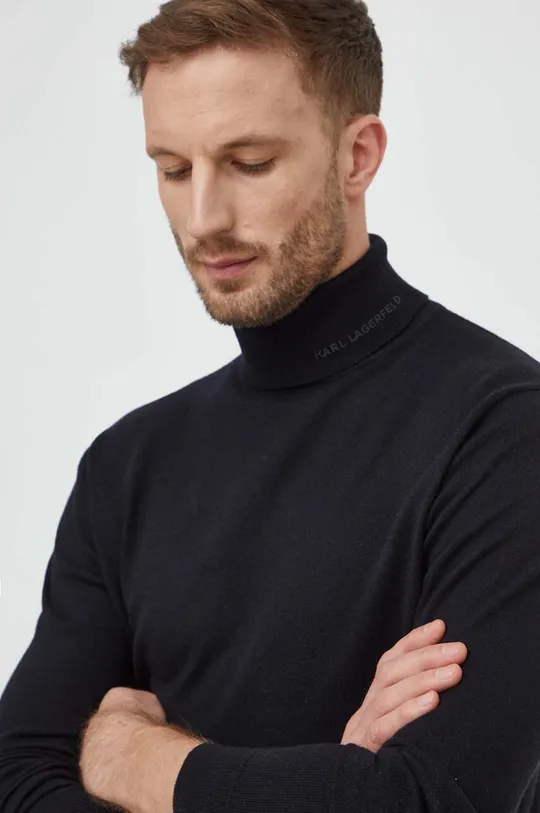 fekete Karl Lagerfeld gyapjú pulóver