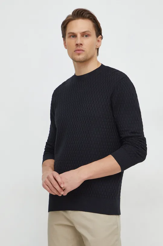 czarny Sisley sweter bawełniany Męski