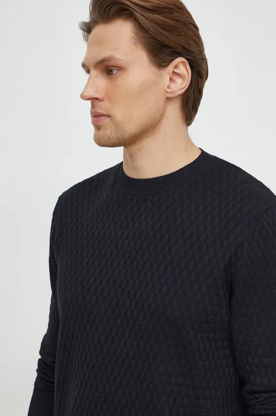 czarny Sisley sweter bawełniany
